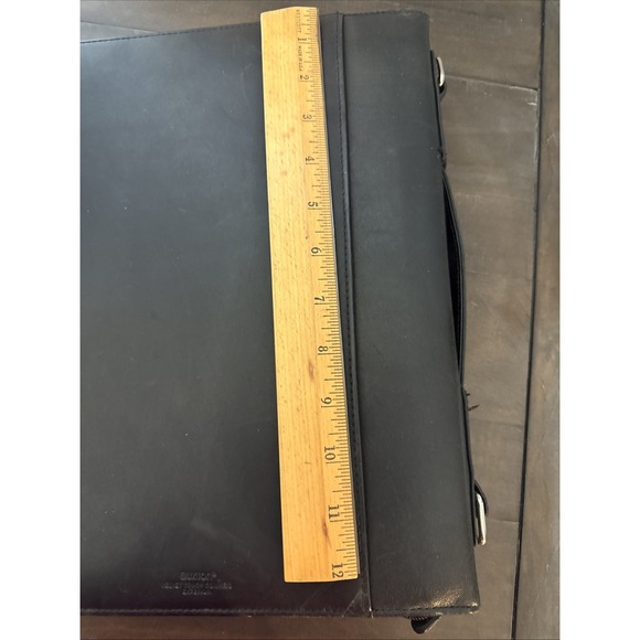 Buxton Velvet Touch Cowhide Black Leather Portfolio Notepad Binder 12.5"x10.5" - Picture 5 of 16